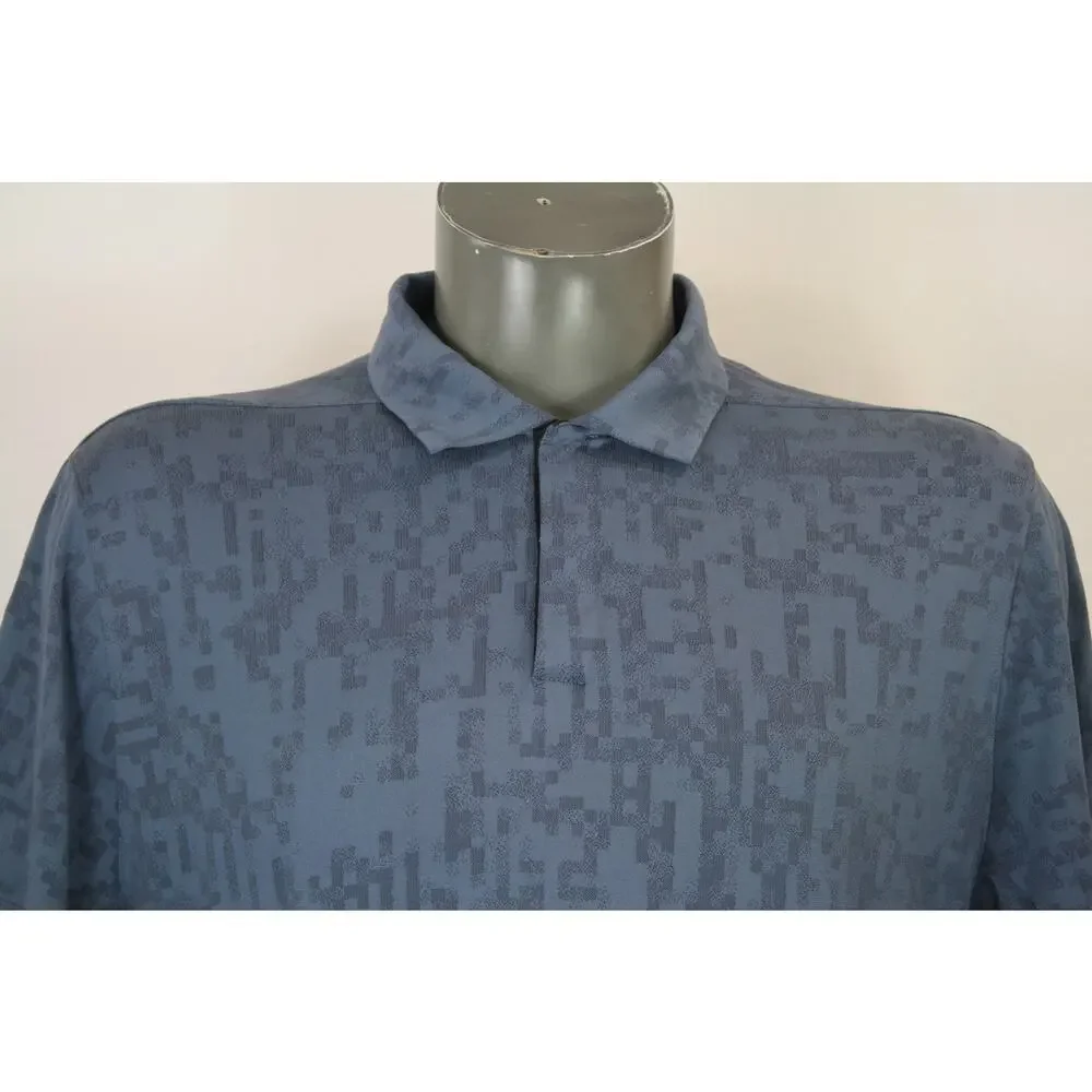 Tiger Woods Collection Nike Digital Blue Print Performance Golf Shirt